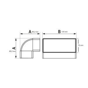 Przybysz Kolano pionowe 90 - 110 x 55 mm