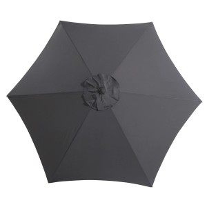 Widok z góry: Antracytowy parasol ogrodowy (Ø 300 cm) z mechanizmem korbowym.