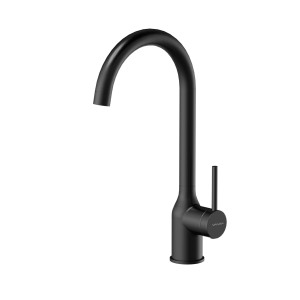 Czarna bateria jednouchwytowa t.b.t. do zlewu lub umywalki.