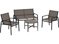 Komplet mebli wypoczynkowych TAPENA szarobeżowy 4-częściowy