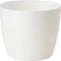Biała, matowa osłonka z tworzywa sztucznego o śr. 22,5 cm do wnętrz.