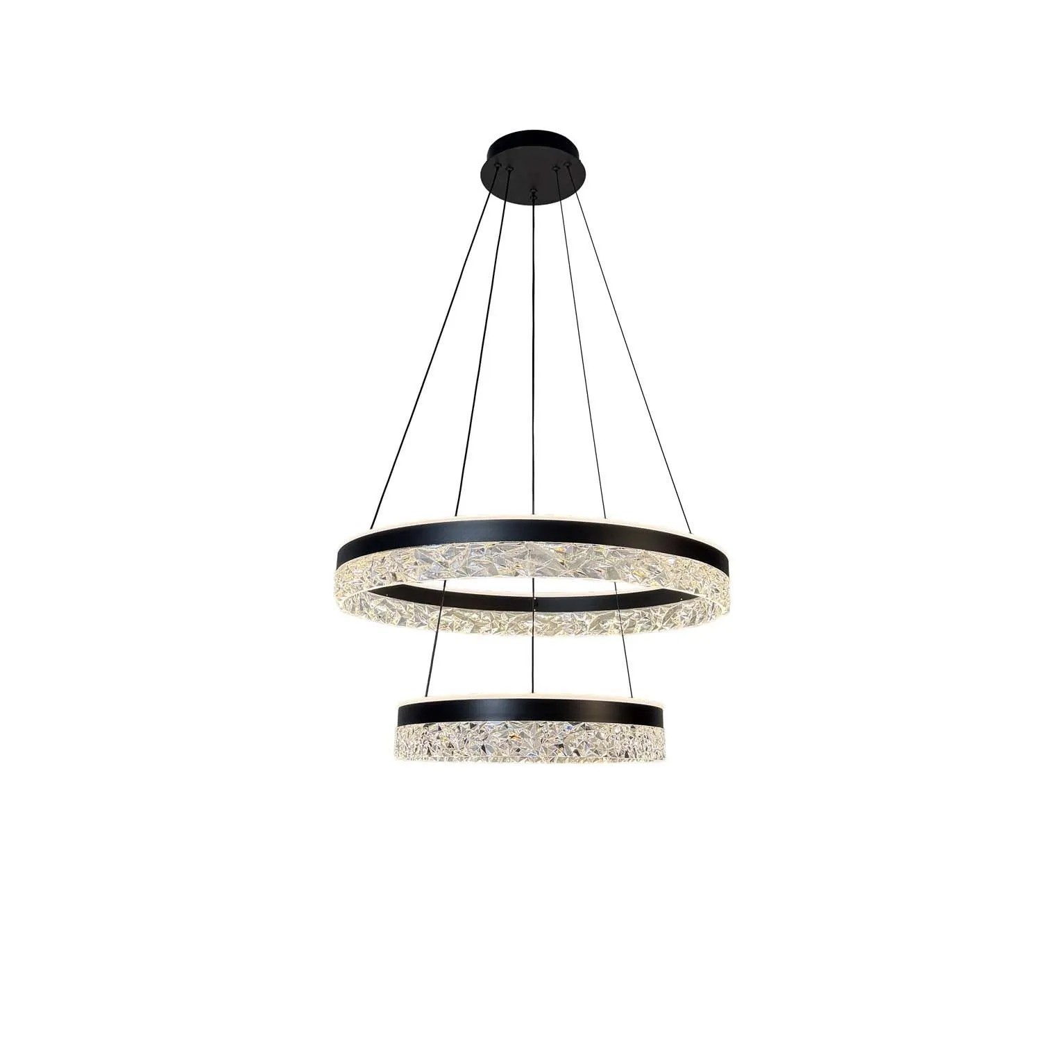 Candellux Lampa wisząca LED FROZI 38W 3000K 2500lm śr. 60 cm czarna