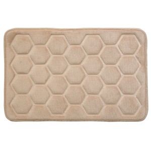 Beżowa mata łazienkowa z wzorem sześciokątnym, kategoria Dywaniki i maty łazienkowe.
