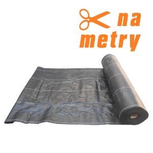 Czarna folia/włóknina w rolce z nadrukiem "na metry".