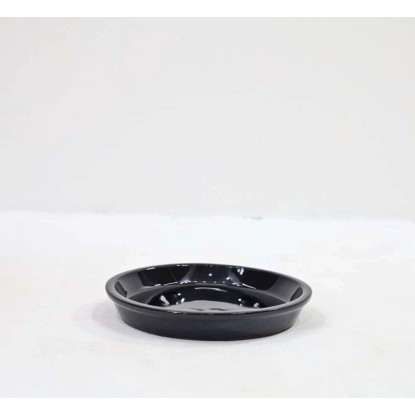 Podstawka ceramiczna szkliwiona czarna - 30 cm