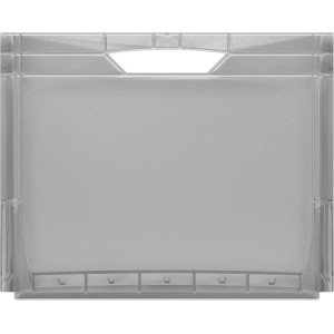 Przezroczysty Eurobox 60x40x32 cm z pełną ścianą do przechowywania i transportu.
