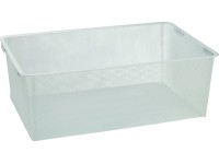 Kosz z siatki drucianej 60 x 39 x 21 cm biały Garderoba Metalowa