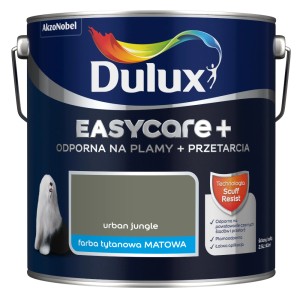 Dulux Easycare+ farba do ścian w kolorze Urban Jungle, matowa farba tytanowa w wiadrze.