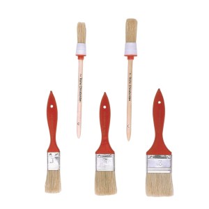 ELLIX Zestaw pędzli, 5 sztuk: Pędzle płaskie i okrągłe z syntetycznym włosiem do malowania.