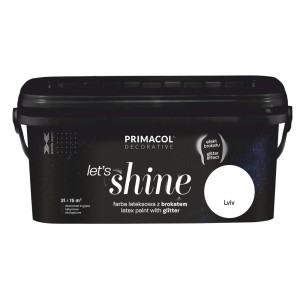 Farba efektowa Primacol Let's Shine, kolor Lviv, lateksowa farba z brokatem w czarnym wiadrze.