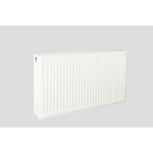 Biały grzejnik t.b.t. do montażu na ścianie. Ogrzewanie do pomieszczeń.
