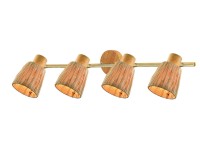 ORO Listwa SPOT QUINTA klosze rafia 4xE14 max. 7W LED złoto-brązowa