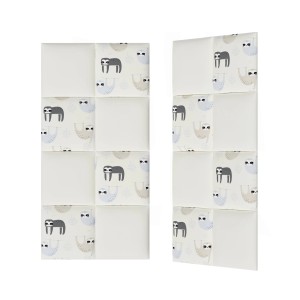 Panele ścienne t.b.t. z motywem leniwca, idealne do pokoju dziecięcego.