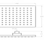 Rysunek techniczny: Głowica prysznicowa t.b.t. o wymiarach 200x200mm i przyłączu G1/2".