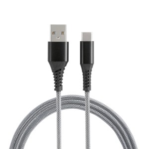Czarny kabel USB do ładowania (USB-A do USB-C) 1,5 m do smartfona, tabletu lub aparatu.