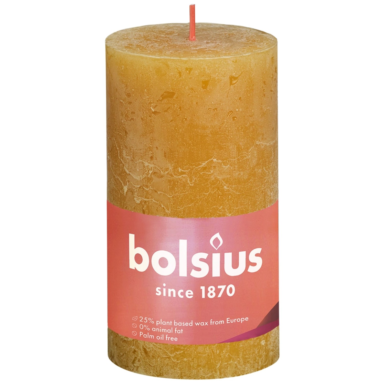 Świeca Rustic miodowy żółty 130/68 mm