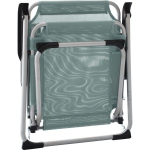 Złożone, zielone krzesło składane Marilla z aluminium do campingu i rekreacji.