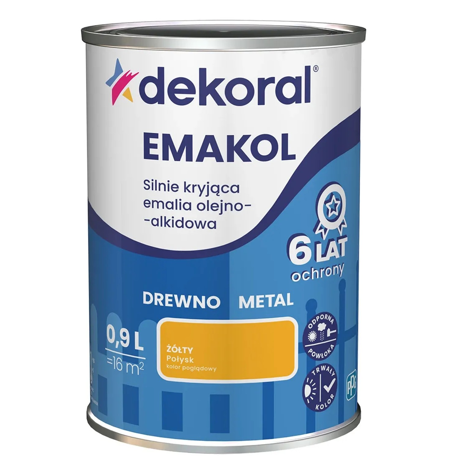 Dekoral Emalia Emakol Strong żółta 900 ml