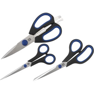 Zestaw nożyczek LUX, 3-częściowy: Nożyczki w różnych rozmiarach z miękką wkładką.