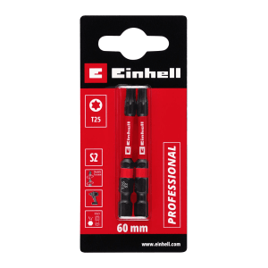 Zestaw bitów udarowych Einhell, 2 sztuki, T25, 60 mm, do wkrętaków i wkrętarek akumulatorowych.