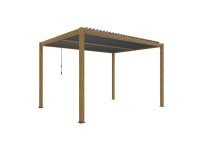 Pergola LUXE LED w kolorze drewna - 4 x 4 x 2,5 m