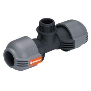Gardena Trójnik 25 mm x 19 mm z gwintem zewnętrznym do systemów nawadniania.