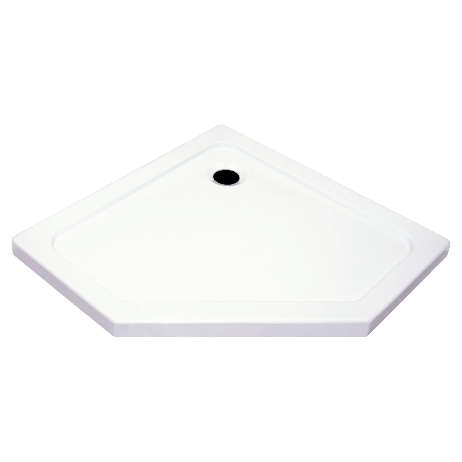 Brodzik pięciokątny Glasgow Slim biały 90 cm x 90 cm x 6 cm