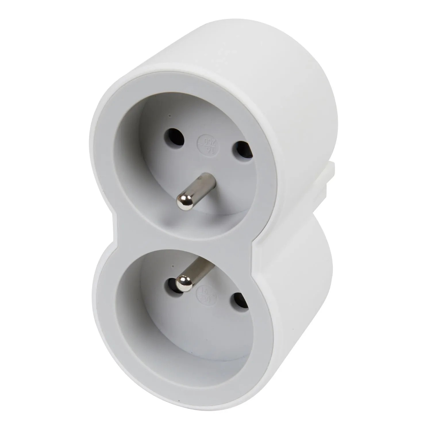 Legrand Rozgałęziacz 2 x 2P+Z pionowy biało-szary