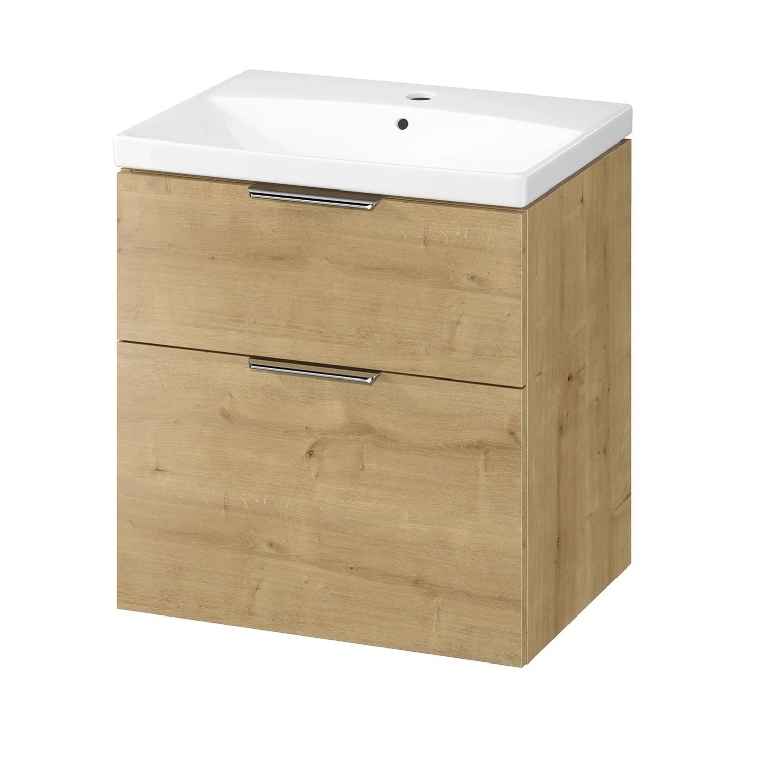 Cersanit Zestaw City szafka z umywalką 80 dąb