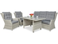 Komplet mebli jadalnianych TRIVENTO 3 DINING white grey 4-częściowy