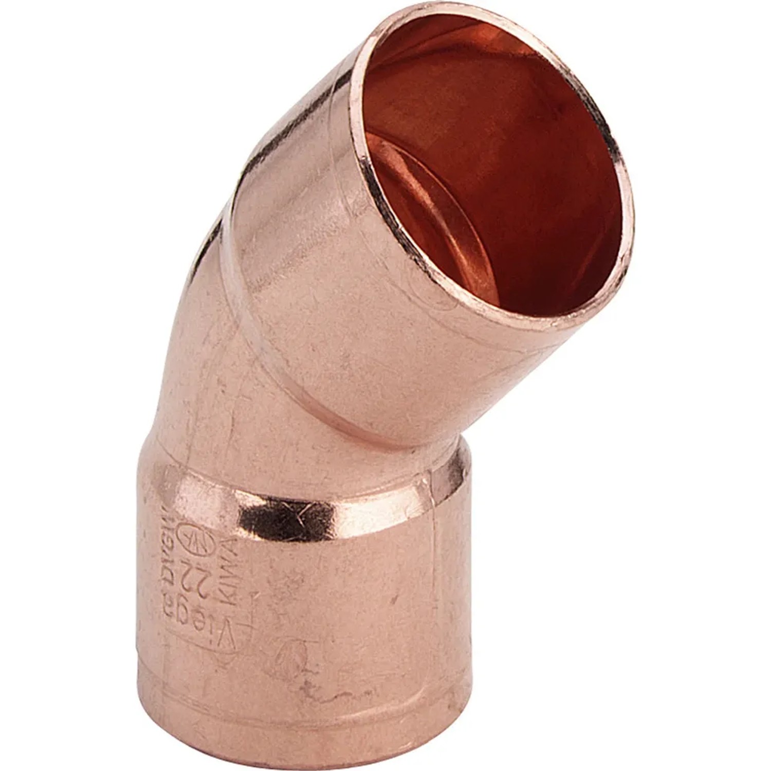 Łuk 45 LW/LW 18mm miedź