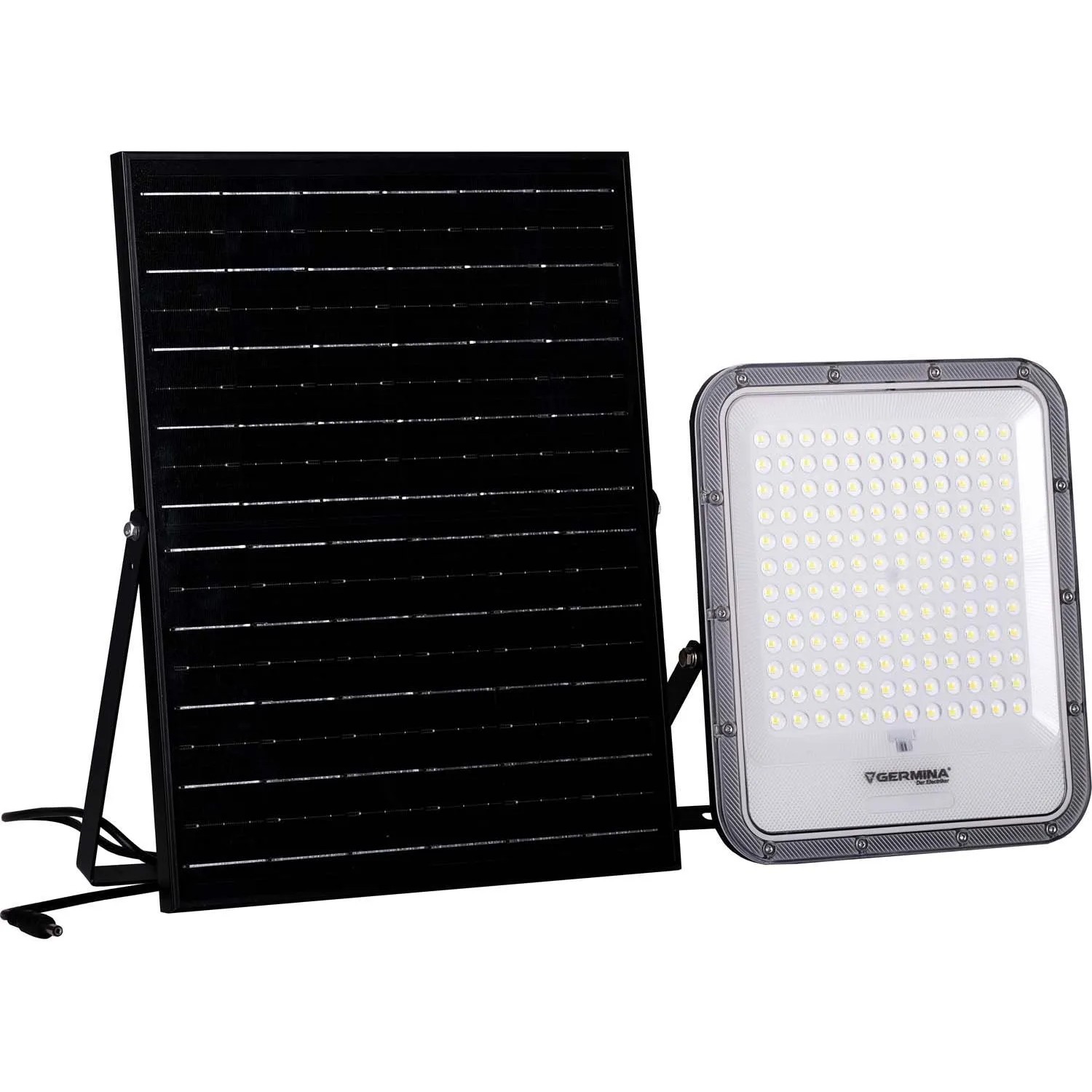 Germina Naświetlacz LED DORADO z panelem sol. 200W 5000K 1800lm IP65 chrom