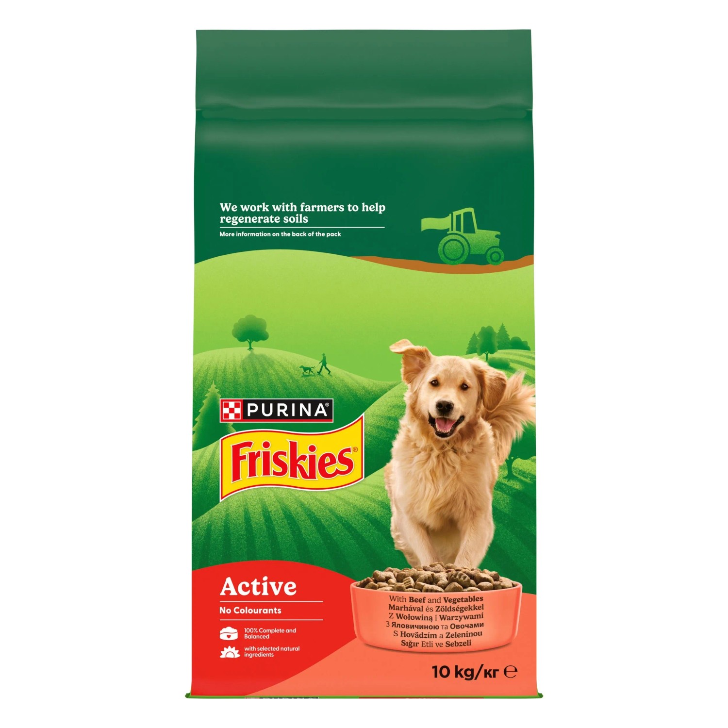 Purina Friskies Active Sucha karma dla psów, z wołowiną i warzywami 10 kg
