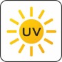 Symbol odporności na promieniowanie UV dla donicy Scheurich C-Cube High.