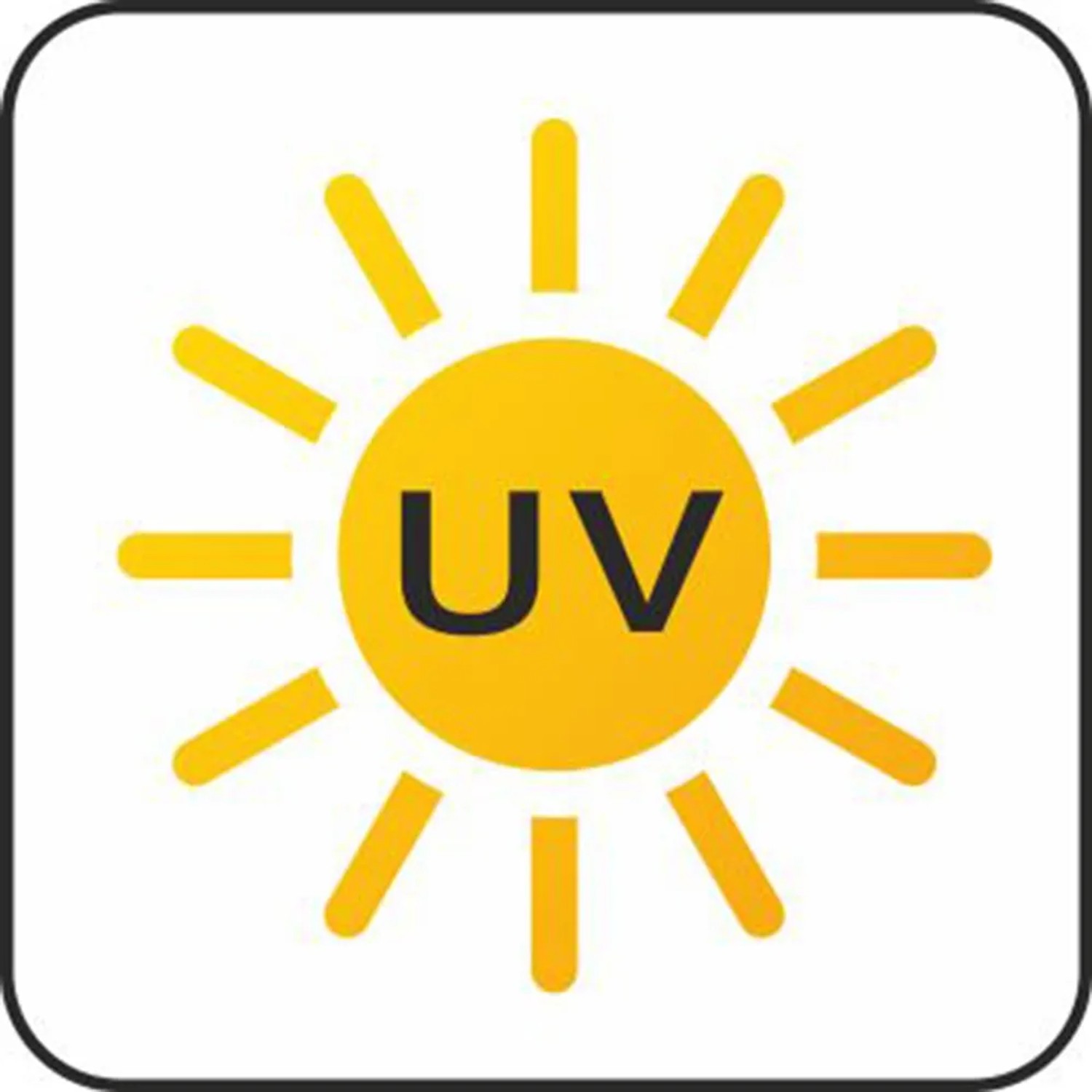 Symbol odporności na promieniowanie UV dla donicy Scheurich C-Cube High.