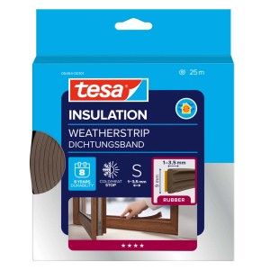 Taśma uszczelniająca Tesa Insulation Weatherstrip, brązowa, do uszczelniania okien.