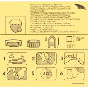 Samoprzylepne łatki naprawcze Bestway, 10 sztuk, do naprawy basenów. Instrukcja użycia łatek.