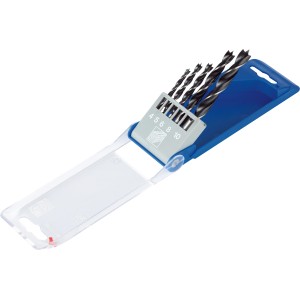 Zestaw wierteł do drewna LUX Classic, 5 sztuk w plastikowym etui. Wiertła do drewna w różnych rozmiarach.