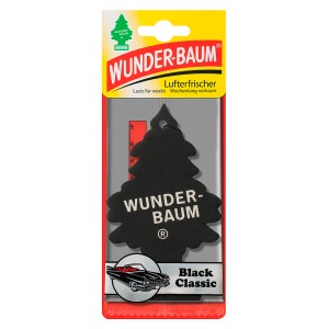 Wunderbaum odświeżacz powietrza Black Classic do samochodu, czarny kształt drzewka.