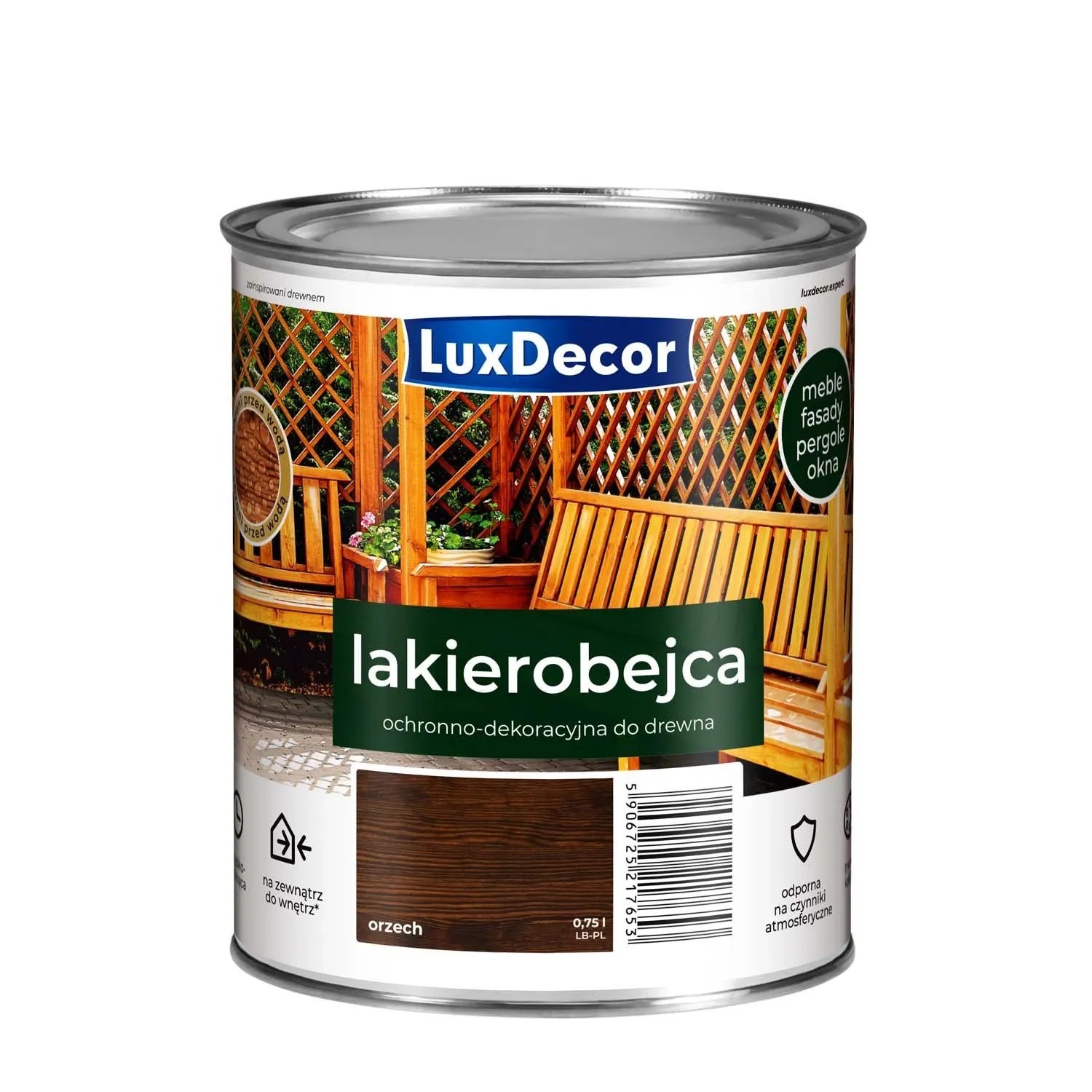 LuxDecor Lakierobejca do drewna orzech 750 ml