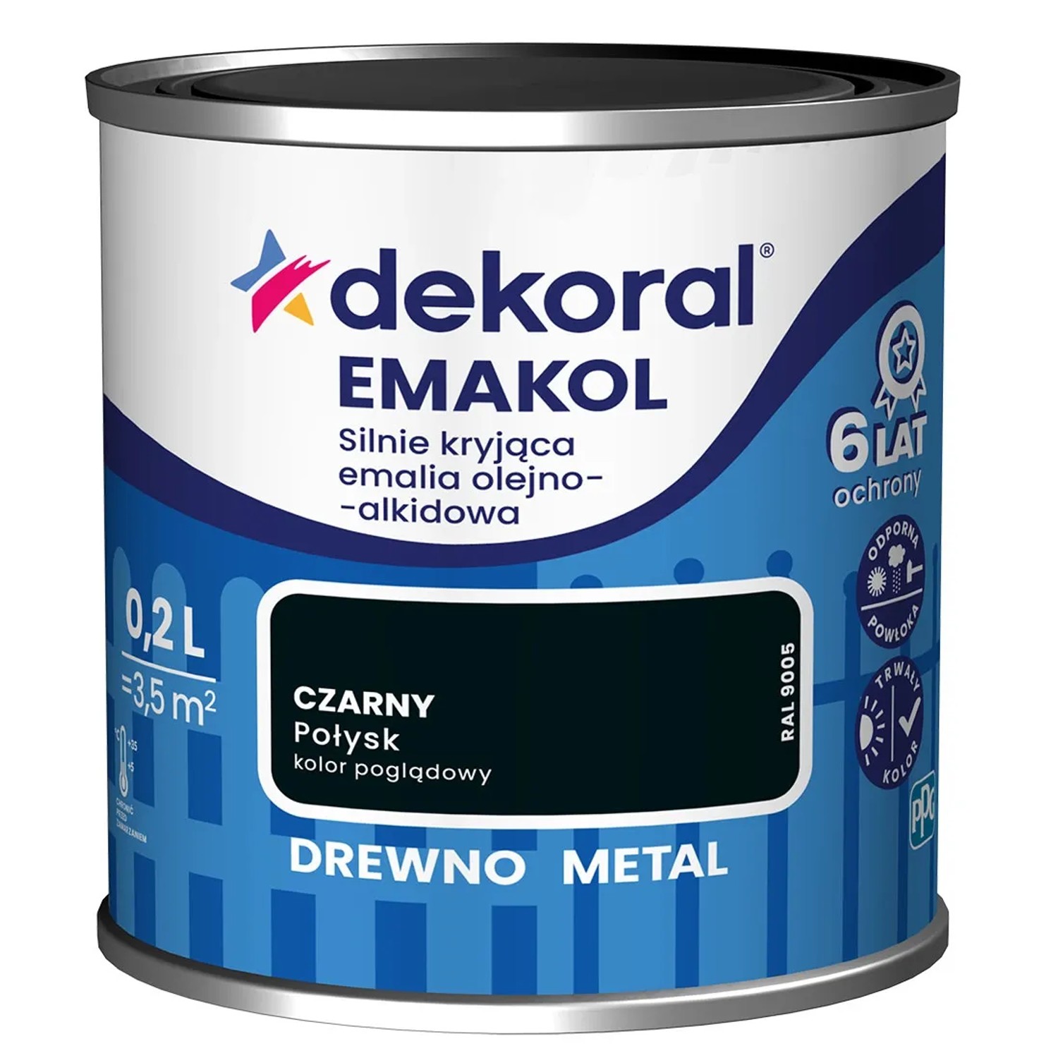 Dekoral Emalia Emakol Strong czarna 200 ml