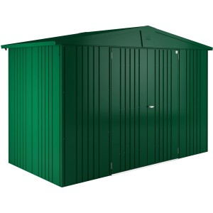Biohort metalowy domek ogrodowy Europa, ciemnozielony, 4,6 m², z podwójnymi drzwiami. Domki ogrodowe do przechowywania na zewnątrz.
