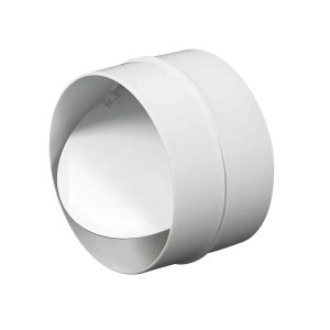 Biały łącznik kanałów do systemów wentylacyjnych.