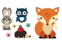 Naklejka RYSUNKOWE ZWIERZĘTA 2 szt. 30x40 cm Naklejka RYSUNKOWE ZWIERZĘTA 2 szt. 30x40 cm