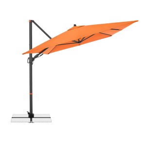 Parasol wiszący Doppler myZone AX, 320x240 cm, pomarańczowy. Parasol z osią obrotu, korbą i podstawą.