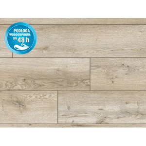 Jasne panele podłogowe t.b.t. z efektem drewna, wodoodporne do 48 godzin, idealne do każdego pomieszczenia.