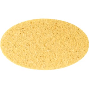 Owalny, żółty gumowy dysk czyszczący do użytku domowego i czyszczenia.