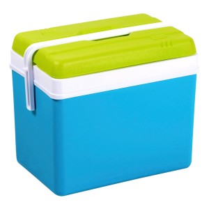 t.b.t. Lodówka turystyczna na kemping w kolorze niebieskim i zielonym.