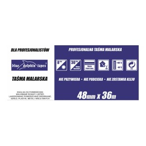 Profesjonalna taśma malarska Blue Dolphin, 48mm x 36m.