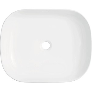 Umywalka nablatowa t.b.t. w kolorze białym, owalna.
